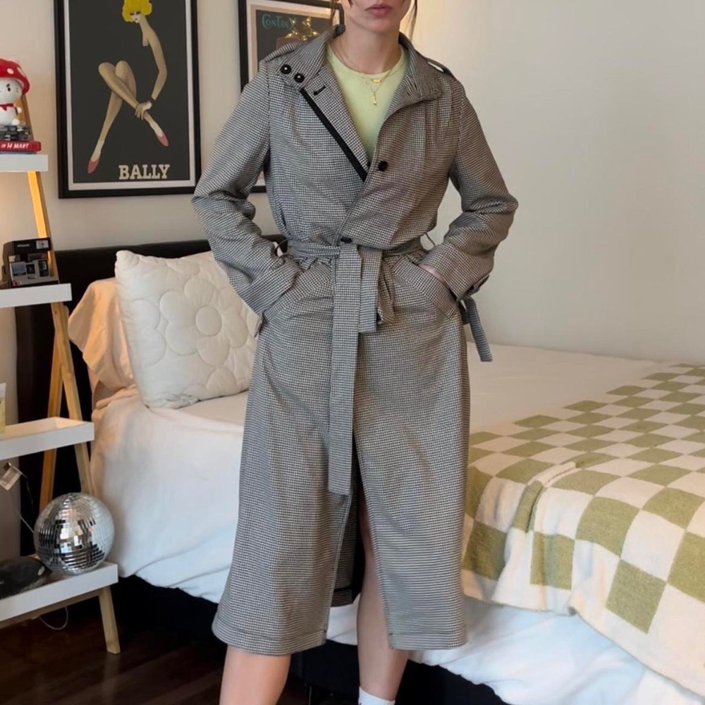 Houndstooth Trench Coat